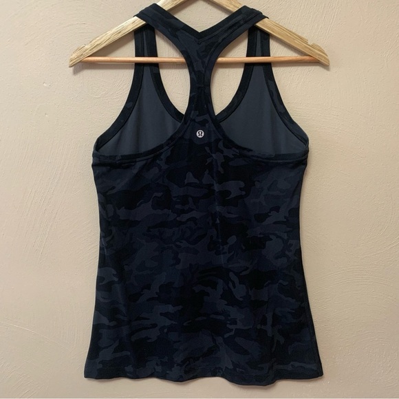 Lululemon Cool Racerback II *Nulu Heritage 365 Camo Deep Coal Multi Size 12 - Picture 5 of 10